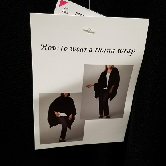 NWT. Ruana Wrap. Black sweater with sparkly edge. - Picture 2 of 2